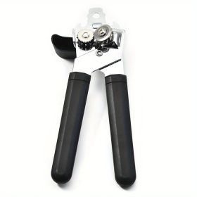 1pc, Heavy Duty Stainless Steel Jar and Bottle Opener - Adjustable and Smooth Edge Manual Hand Held Can Opener for Easy Opening
