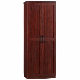 63" 2-Door Pantry Cupboard with 5-Tier Shelving and 2 Adjustable Shelves, Anti-Tipping, Espresso