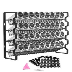 Spice Rack Organizer for Cabinet, Spice Organizer with 36 Empty Spice Jars, Lids, Spice Labels, and Funnel Complete Set, Seasoning Organizer for Count