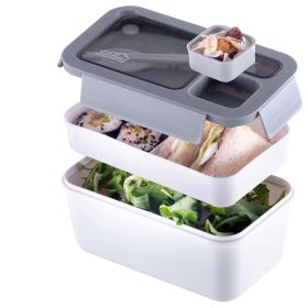 White Bento box Premium Lunch Box with Compartments for Portion Control and On The Go Dining Adult lunch box Durable and Stylish Solution 40 Ounc