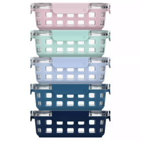 10pc Meal Prep Food Storage Container Set Pastels