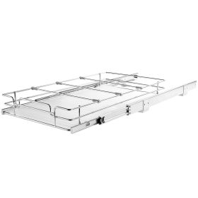 11"Wx21"Dx2.5"H Pull Out Cabinet Organizer, Heavy Duty Slide Out Pantry Shelves, Steel Roll Out Drawers, Sliding Drawer Storage for Home Under Sink, 1