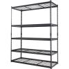 Storage Shelving Unit, 5-Tier Adjustable, 2000 lbs Capacity, Heavy Duty Garage Shelves Metal Organizer Wire Rack, Black, 60" L x 24" W x 78" H for Kit