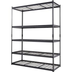 Storage Shelving Unit, 5-Tier Adjustable, 2000 lbs Capacity, Heavy Duty Garage Shelves Metal Organizer Wire Rack, Black, 60" L x 24" W x 78" H for Kit