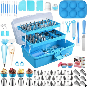 Satianyou Cake Decorating Tools Supplies Kit, 236 Pieces Baking Accessories with Storage Case, Frosting Piping Kit, Piping Bags and Tips Set with 36 N
