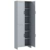 67" 4-Door Kitchen Pantry Cabinet, Freestanding Storage Cabinet Cupboard with Adjustable Shelves, Grey