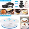 Deluxe Cake Decorating Set - Unleash your pastry potential, premium rotating cake turntable, wide range of 48 decorating nozzles, 3-pack springform ca