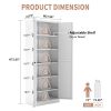 72" White Metal Kitchen Pantry Cabinet with Doors, Heavy-Duty Freestanding Storage Organizer with 5 Adjustable Shelves, Tool-Free Assembly for Pantry,