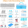 Satianyou Cake Decorating Tools Supplies Kit, 236 Pieces Baking Accessories with Storage Case, Frosting Piping Kit, Piping Bags and Tips Set with 36 N
