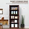 63" 2-Door Pantry Cupboard with 5-Tier Shelving and 2 Adjustable Shelves, Anti-Tipping, Espresso