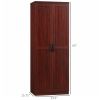 63" 2-Door Pantry Cupboard with 5-Tier Shelving and 2 Adjustable Shelves, Anti-Tipping, Espresso