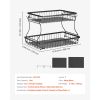 2 Tier Fruit Basket, Countertop Fruits Vegetable Bowl with Banana Hangers, Metal Wire Storage Stand for Kitchen Counter, Detachable Stackable Holder O