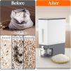 Rice Dispenser 25 Lbs(11.3kg), Rice Storage Container Sealed Moisture Proof with Measuring Cup for Kitchen Pantry Household, BPA-Free, 1 Pack Grey