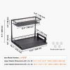 2 Tier Pull Out Cabinet Organizer(10.7"W x 14.2"D ), Under Sink Organizer and Storage, Slide Out Drawer Cabinet Organizer, Wire Basket Sliding Shelf,