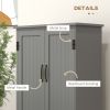 49" Floor Cabinet with Large Space, Farmhouse Pantry Storage w/ Adjustable Shelves, Cupboard for Home, Dining Room, Gray