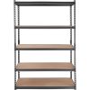 Storage Shelving Unit, 5-Tier Adjustable, 2000 lbs Capacity, Heavy Duty Garage Shelves Metal Organizer Utility Rack, Black, 48" L x 24" W x 72" H for