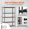 Storage Shelving Unit, 5-Tier Adjustable, 2000 lbs Capacity, Heavy Duty Garage Shelves Metal Organizer Utility Rack, Black, 48" L x 24" W x 72" H for