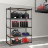 Storage Shelving Unit, 5-Tier Adjustable, 2000 lbs Capacity, Heavy Duty Garage Shelves Metal Organizer Utility Rack, Black, 48" L x 24" W x 72" H for