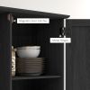 70" Tall Kitchen Pantry Cabinet with Door Shelves and Adjustable Shelves, Black Wood Grain