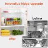Fridge Organizers and Storage, 6 Pack Clear Freezer Organizer Bins with Lids for Kitchen, Pantry, Refrigerator, Food, Fruit, Vegetable Storage