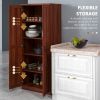 63" Kitchen Pantry Storage Cabinet with Doors and Shelves, Tall Kitchen Cabinet with 2 Doors and 5-tier Shelving