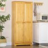 67" Pinewood Kitchen Pantry Storage Cabinet, Freestanding Cabinets with Doors and Shelves, Dining Room