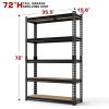 5-Tier Kitchen Storage Rack, 60/72 Inch Height Adjustable Metal Shelving Unit, Heavy Duty Garage Storage Rack for Warehouse, Basement, Kitchen, Pantry