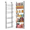 Over the Door Pantry Organizer, 6-Tier Pantry Organization and Storage, Heavy-Duty Steel Hanging Spice Rack, Adjustable Wall Seasoning Shelves, for Ho