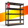 5-Tier Kitchen Storage Rack, 60/72 Inch Height Adjustable Metal Shelving Unit, Heavy Duty Garage Storage Rack for Warehouse, Basement, Kitchen, Pantry