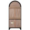 71" Tall Arched Kitchen Pantry Cabinet with Door Shelves, Farmhouse Kitchen Storage Cabinet with Open & Adjustable Shelves, Hidden Drawer & Glass Door