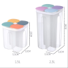 4-Compartment Plastic Cereal Storage Container - Airtight Food Organizer for Grains, Pasta & Dry Goods, Kitchen Pantry Moisture-Proof Fresh-Keeper Box